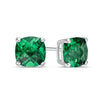 Emerald Cushion-Cut Stud Hoops